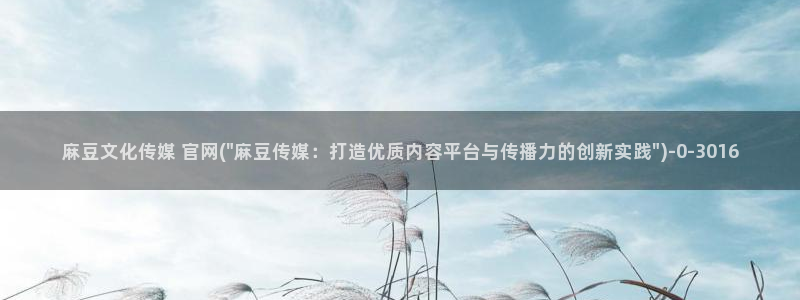 麻豆传媒官网公司：麻豆文化传媒 官网(\